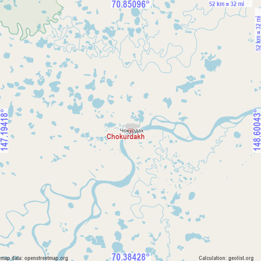 Chokurdakh on map