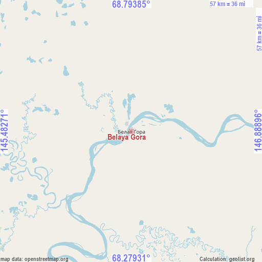 Belaya Gora on map