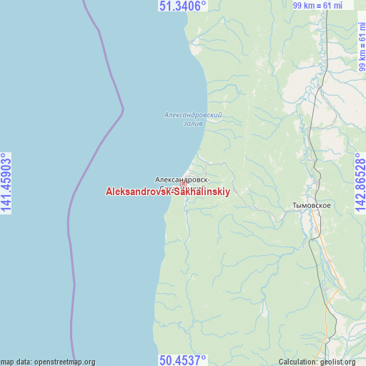 Aleksandrovsk-Sakhalinskiy on map