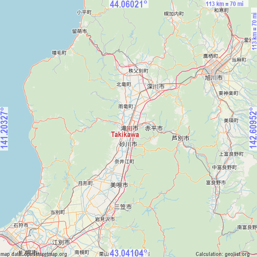 Takikawa on map