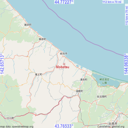 Mobetsu on map