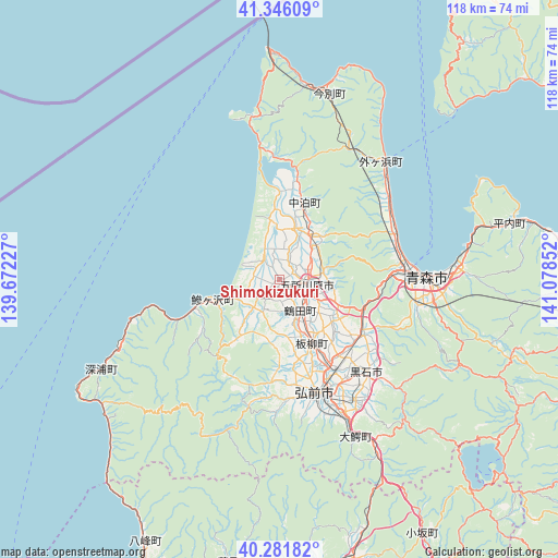 Shimokizukuri on map