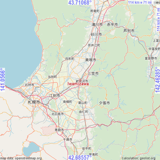 Iwamizawa on map