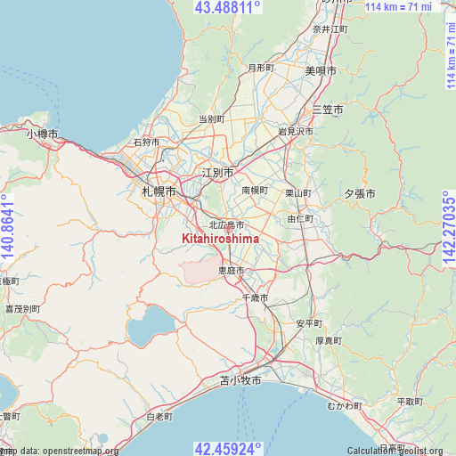 Kitahiroshima on map