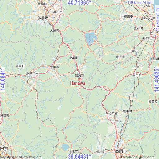 Hanawa on map