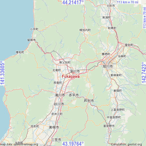 Fukagawa on map