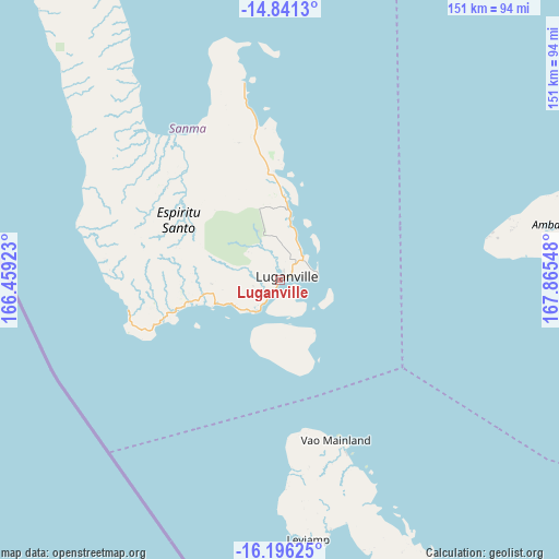 Luganville on map