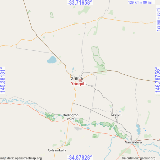 Yoogali on map