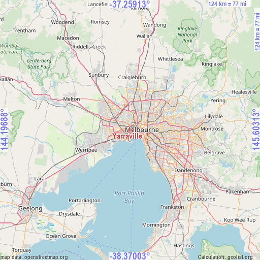 Yarraville on map
