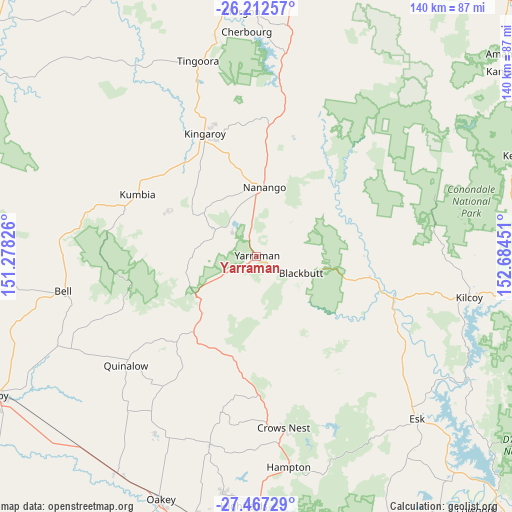 Yarraman on map