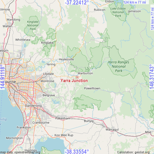 Yarra Junction on map