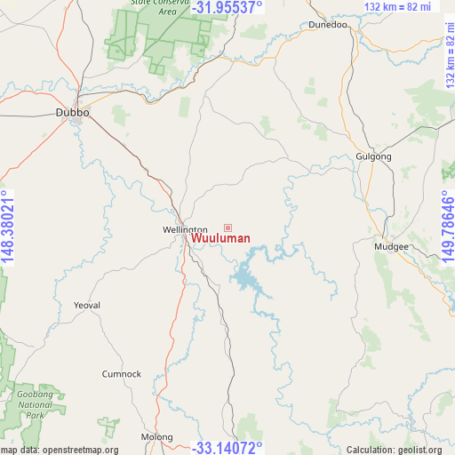Wuuluman on map