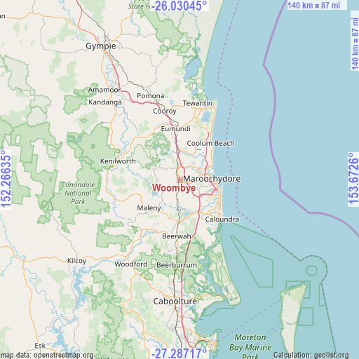 Woombye on map