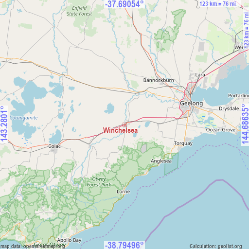 Winchelsea on map