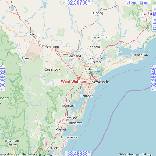 West Wallsend on map