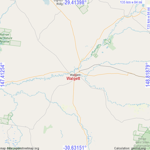 Walgett on map