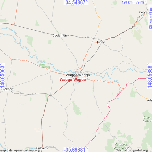 Wagga Wagga on map