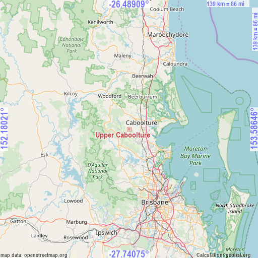 Upper Caboolture on map