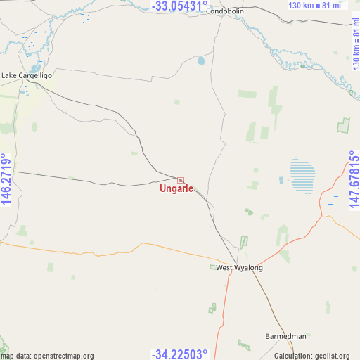 Ungarie on map