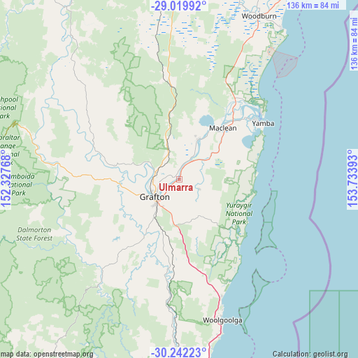 Ulmarra on map