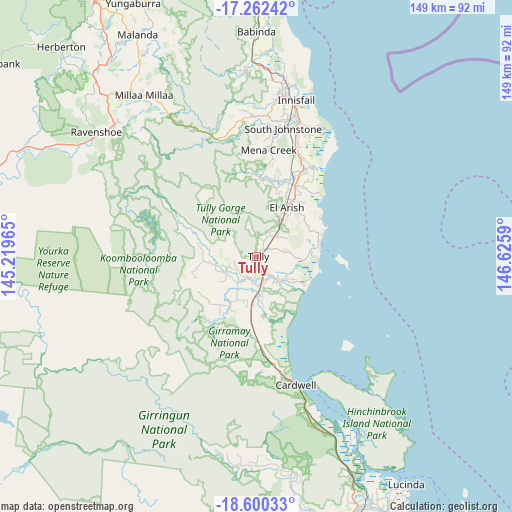 Tully on map