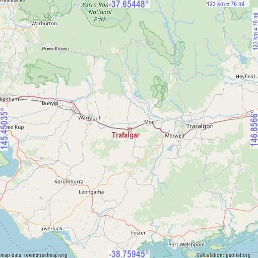 Trafalgar on map