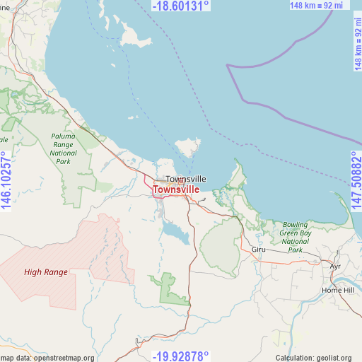 Townsville on map