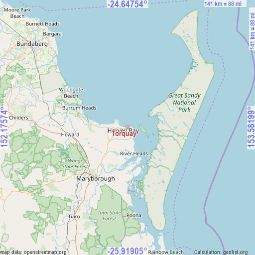 Torquay on map