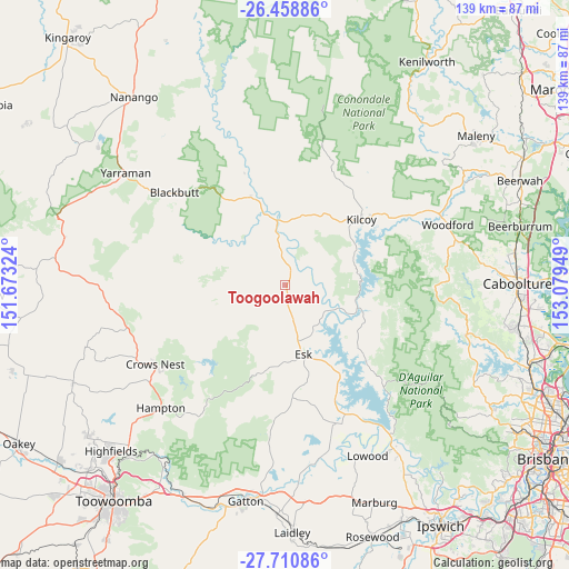 Toogoolawah on map