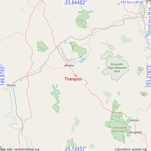 Thangool on map