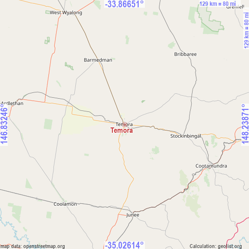 Temora on map