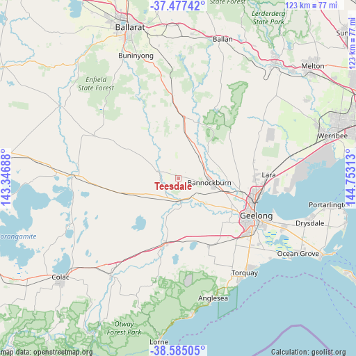 Teesdale on map
