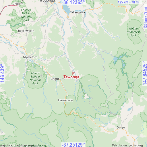 Tawonga on map