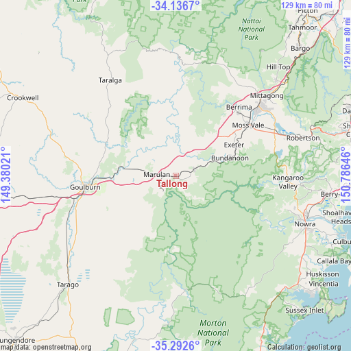 Tallong on map