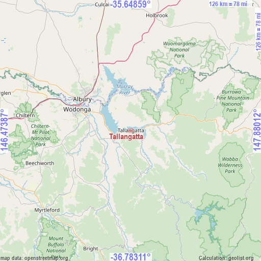 Tallangatta on map