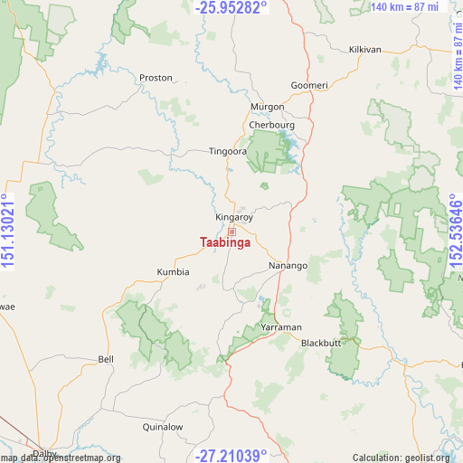 Taabinga on map