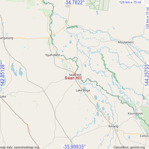Swan Hill on map