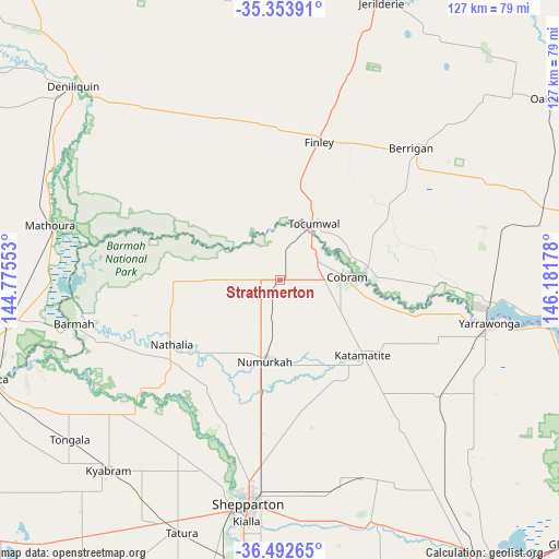 Strathmerton on map