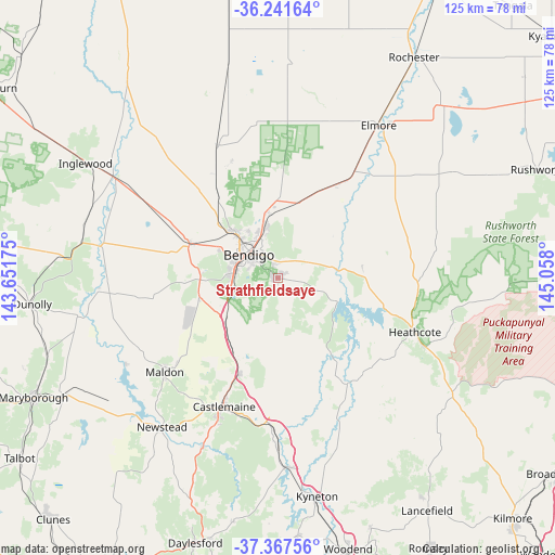 Strathfieldsaye on map