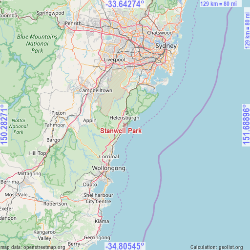 Stanwell Park on map