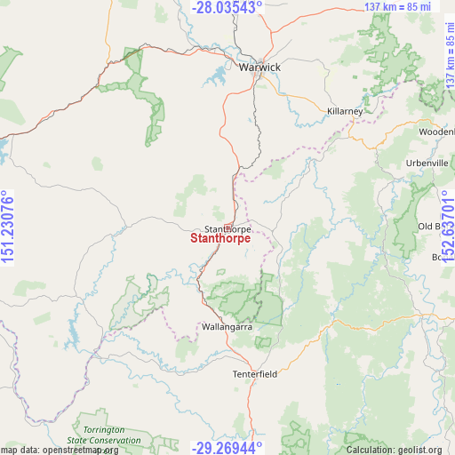 Stanthorpe on map