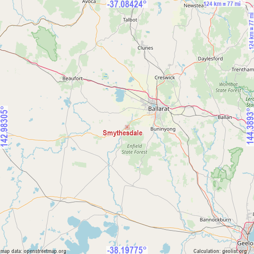 Smythesdale on map
