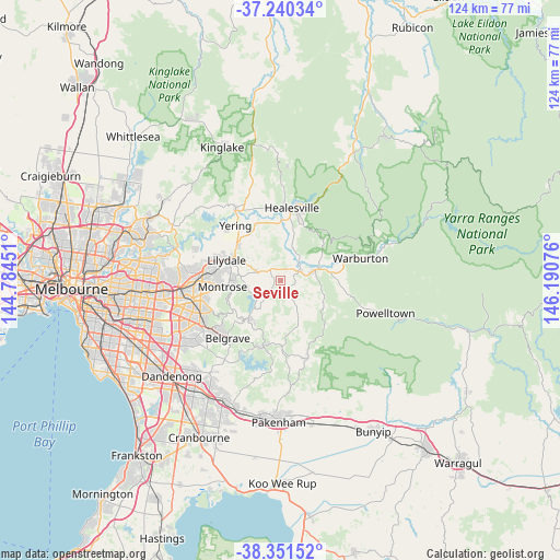 Seville on map