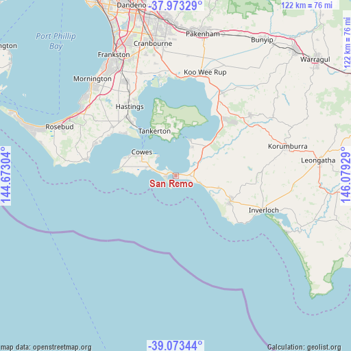 San Remo on map