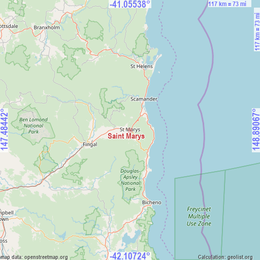 Saint Marys on map