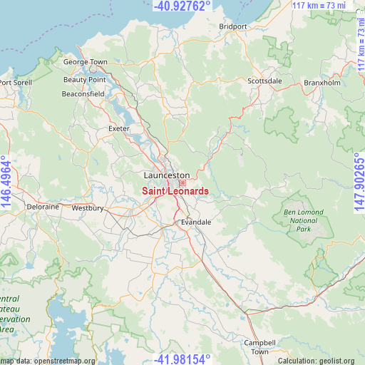 Saint Leonards on map