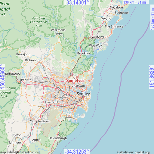 Saint Ives on map