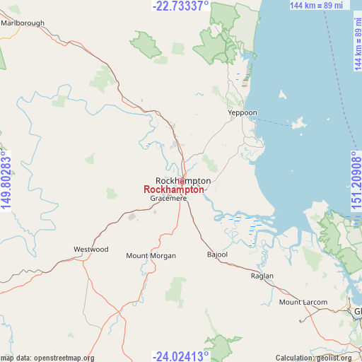 Rockhampton on map