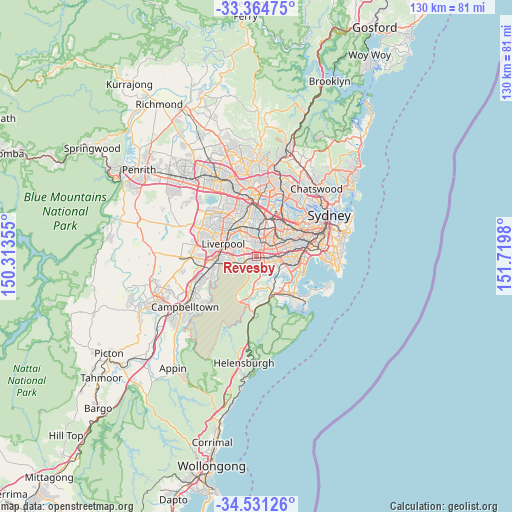 Revesby on map
