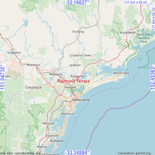 Raymond Terrace on map